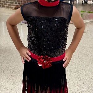 Kids Black and Red Sequin Costume